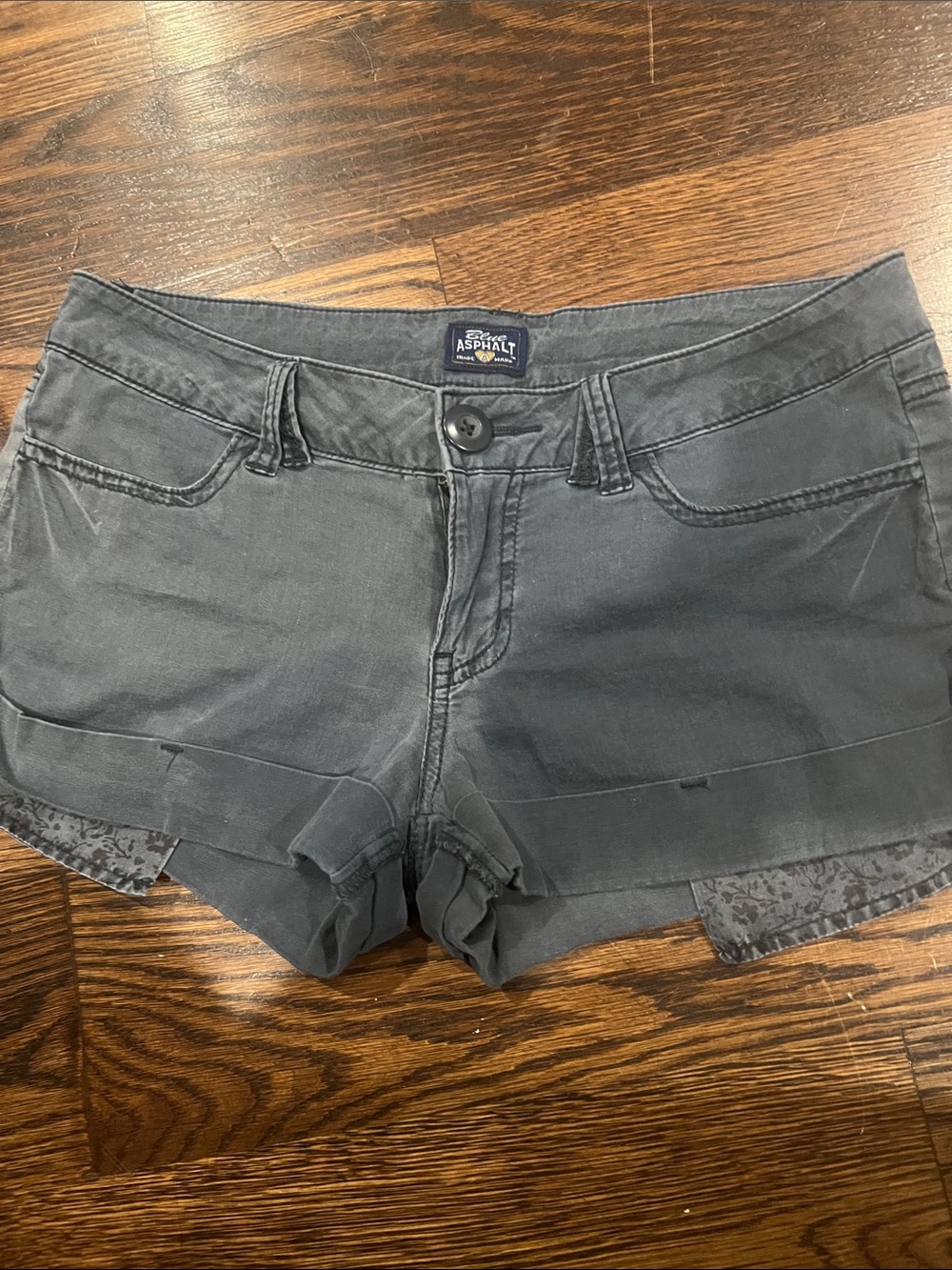Vintage Y2K Asphalt Black Women's Denim Cutoff Shorts